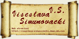 Višeslava Šimunovački vizit kartica